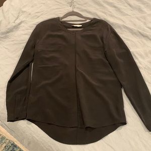 Everlane silk two pocket shirt clean collarless